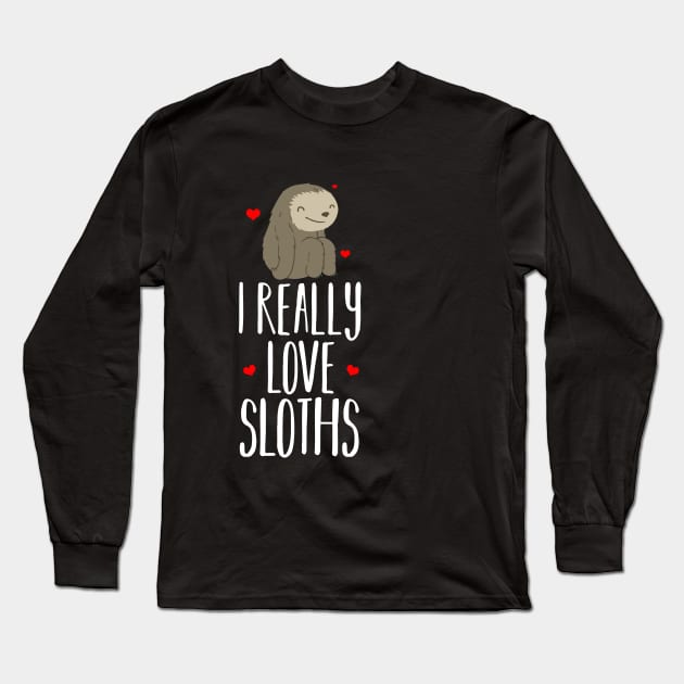 I Love Sloths Long Sleeve T-Shirt by teespot123